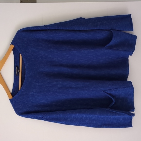 Eileen Fisher cornflower blue minimalist  oversized organic linen blend pullover - Picture 1 of 5